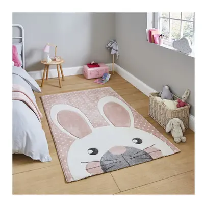 Bunny Rabbit Kids Rug - Pink - 120cm x 170cm