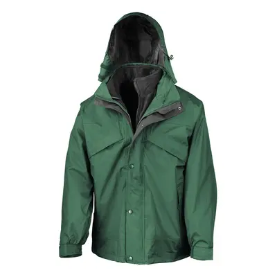 (XS, Bottle Green/Black) Result Mens Fleece Lined in Waterproof Jacket