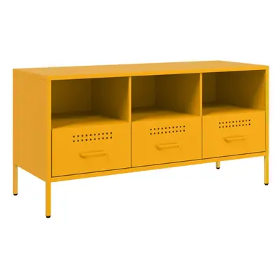 (yellow) vidaXL TV Cabinet TV Stand TV Unit Hifi Media Cabinet White Cold-rolled Steel