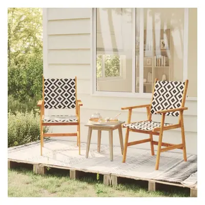 vidaXL 2x Solid Acacia Wood Garden Chairs Outdoor Patio Dining Chair Seating