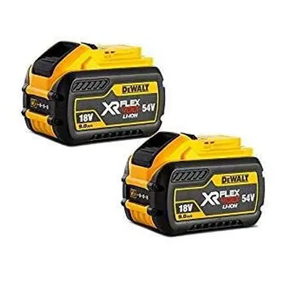 DEWALT DCB547-XJ XR Flex Volt Battery, V, Yellow/Black, Size 9A (Twin Pack)