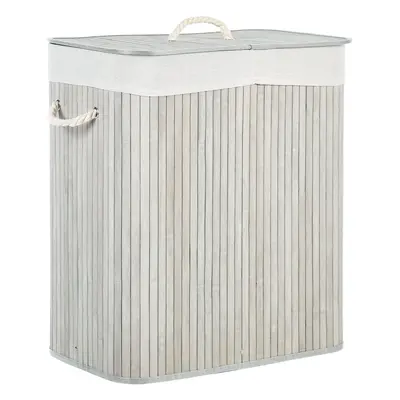 Bamboo Basket with Lid Grey KANDY