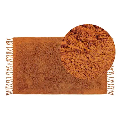 Cotton Shaggy Area Rug x cm Orange BITLIS