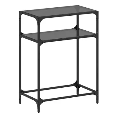 (black, x x cm) vidaXL Console Table with Black Glass Top End Table Accent Side Table Steel