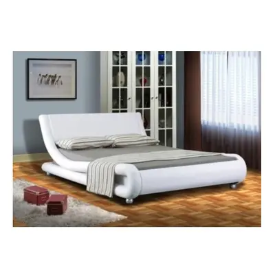 (4ft6 Double, White) Jaxon Faux Leather Bed Frame