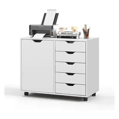 5-Drawer Chest of Drawers Rolling Mobile Printer Stand Filing Cabinet