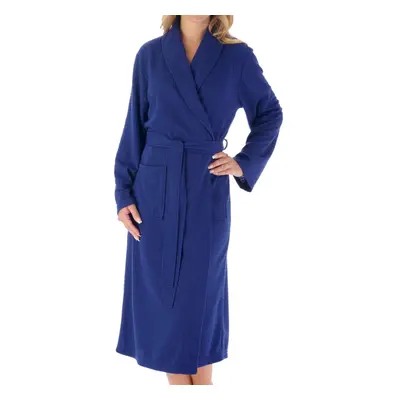 (Navy, Medium - UK 12/14) Slenderella Ladies Lightweight Waffle Shawl Collar Dressing Gown