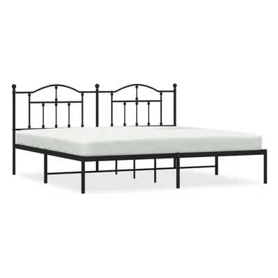 (black, x 200/with headboard) vidaXL Metal Bed Frame Bedroom Platform Bed Base Bedstead Mattress