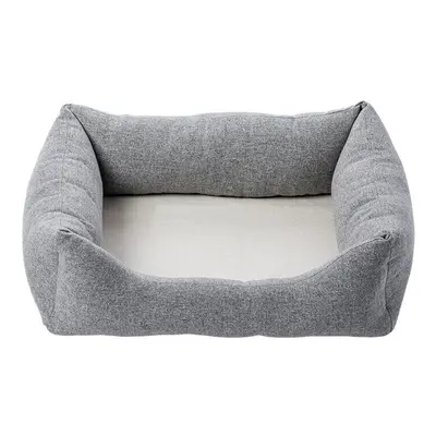 (Gray M) Dog Mat Bed Washable Cotton Linen Material for Small Medium Dogs