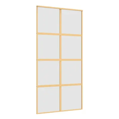 (gold, 102.5 x cm/frosted) vidaXL Sliding Door Inner Glass Door Sliding Barn Door Aluminium and 