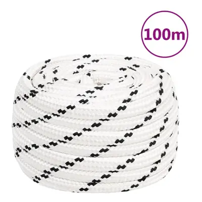 (white, mm/ m) vidaXL Braided Boat Rope Polyester Sturdy Yacht Cable Black/White Multi Sizes