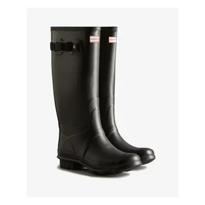 (HUNTER ORG Women's UK ) Women's Field Huntress Wide Leg Black Wellingtons