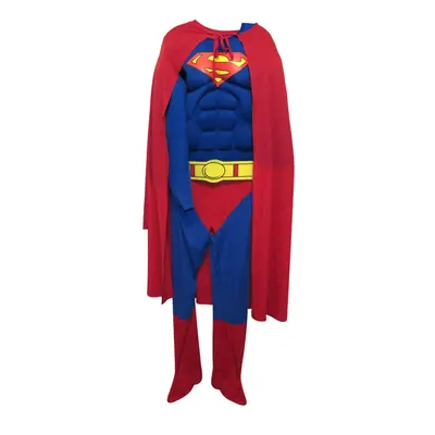 (S, Blue/Red/Yellow) Superman Mens Deluxe Muscles Costume