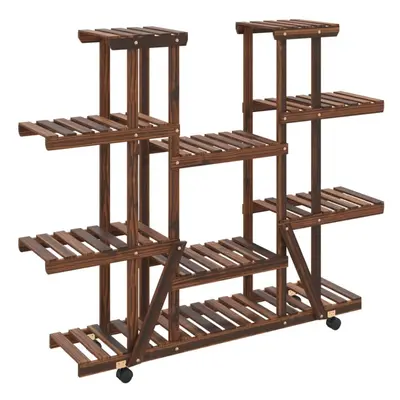 (brown, x x cm/with wheels) vidaXL Flower Stand Plant Stand Flower Pot Holder Planter Rack Solid