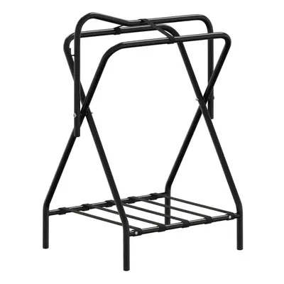 vidaXL Saddle Rack Foldable Freestanding Saddle Stand Saddle Holder Black Iron