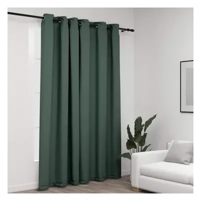 vidaXL Linen-Look Blackout Curtains with Grommets Green 290x245cm