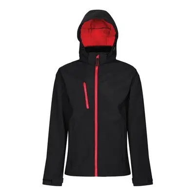 (2XL, Black/Classic Red) Regatta Mens Venturer Hooded Soft Shell Jacket