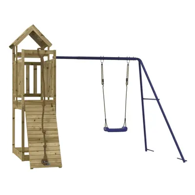 (solid impregnated pinewood) vidaXL Outdoor Playset Wooden Playground Set Kids Swing Set Solid W