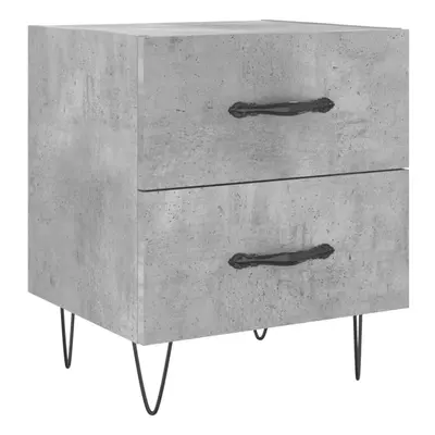 (concrete grey, pcs) vidaXL Bedside Cabinets Bed Table End Table pcs Concrete Grey Engineered Wo