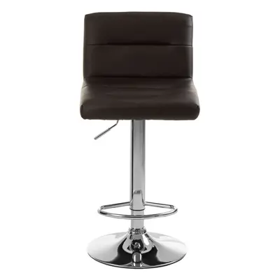 Premier Housewares Baina Black Seat Bar Stool with Chrome Base