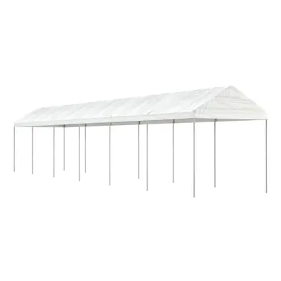 (13.38 x 2.28 x 2.69 m) vidaXL Gazebo Part Tent with Roof Pavilion Outdoor Marquee White Polyeth