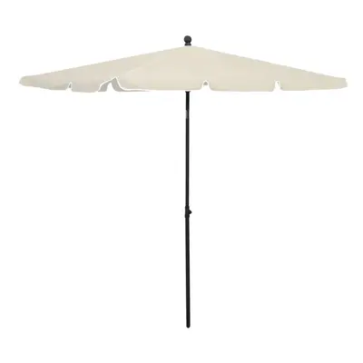 vidaXL Garden Parasol with Pole Sand Outdoor Sunshade Garden Patio Umbrella