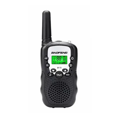 (Black) 2Pcs Radio Walkie Talkie UHF462-467MHz Channel Two-Way Radio Transceiver Built-in Flashl