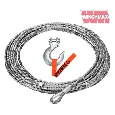 Steel Rope 25m X 14mm, Screw Fix. 1/2 Inch Clevis Hook.