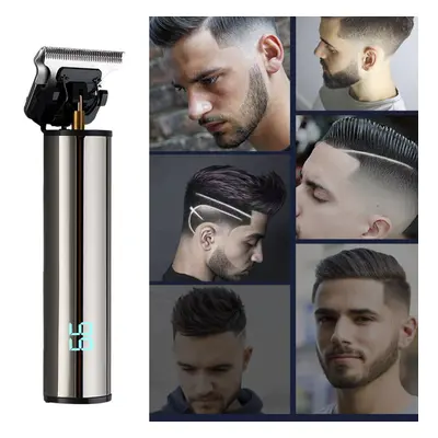 Electric Digital Display Men's Hair Clipper Type-C Fast Charge Shaver With Limit Comb