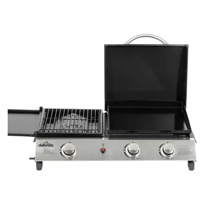 Dellonda Burner Portable Gas Plancha/Grill 8.5kW BBQ Griddle, Stainless Steel