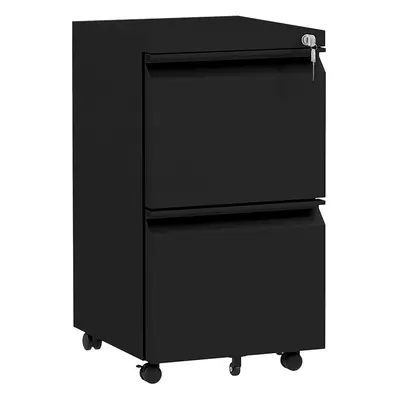 Vinsetto Steel File Cabinet with Lock Hanging Bar for Letter A4 Legal Size Black