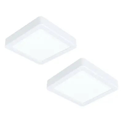 2 PACK Wall / Ceiling Light White 160mm Sqaure Surface Mounted 10.5W LED 3000K