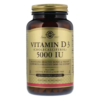 Solgar, Vitamin D3 (Cholecalciferol), 5,000 IU, Vegetable Capsules