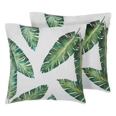 Set of Cushions DIANELLA x cm Plant Dark Green