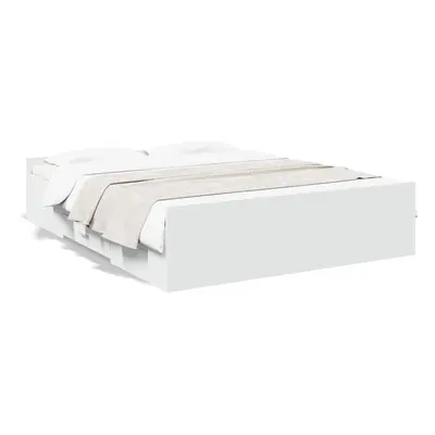 (white, x cm) vidaXL Bed Frame with Drawers Bed Base Sonoma Oak 120x200 cm Engineered Wood