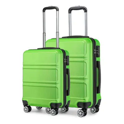 (Apple Green) PCS Luggage Set 20''+24'' Lightweight ABS Hard Shell Trolley Travel Case With TSA 