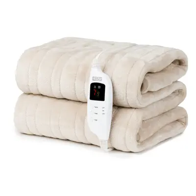 (Beige) LIVIVO Heated Cosy Electric Blanket