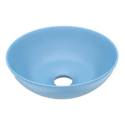 vidaXL Bathroom Sink Ceramic Light Blue Round Cloakroom Counter Top Wash Basin