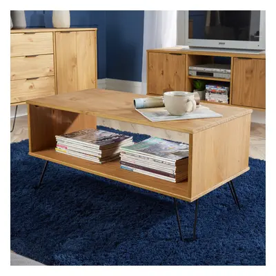 Industrial Wooden Coffee Occasional Table 2-Tier Under Shelf Living Room Storage