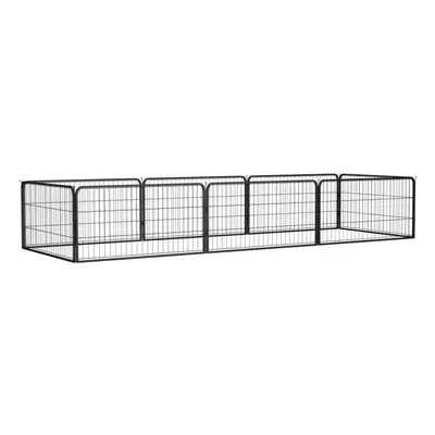 (300 x x cm) vidaXL Dog Playpen Panels Black Powder-coated Steel Dog Kennel Multi Sizes