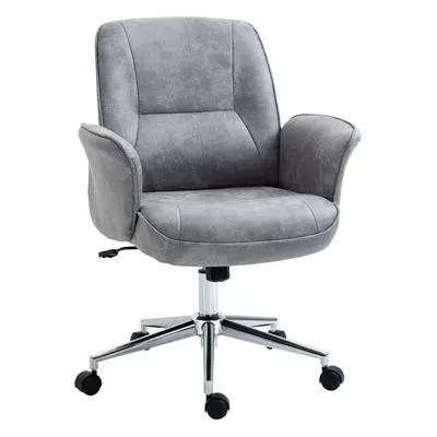 Vinsetto Swivel Computer Office Chair Mid Back Desk Chair for Home, Light Grey