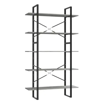 vidaXL 5-Tier Book Cabinet Concrete Grey Engineered Wood Storage Rack Bookcase