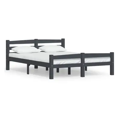 vidaXL Bed Frame Dark Grey 140x200 cm Wooden Bed frame Bed Base Furniture