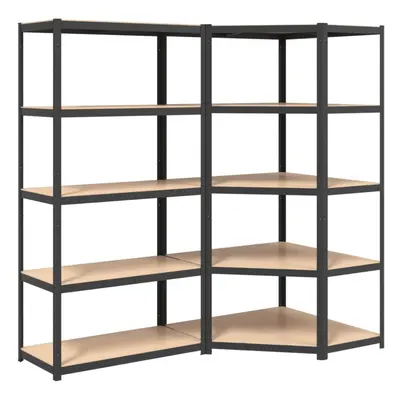 (grey, piece) vidaXL 5-Layer Heavy-duty Shelves Storage Shelf Unit Steel and Engineered Wood