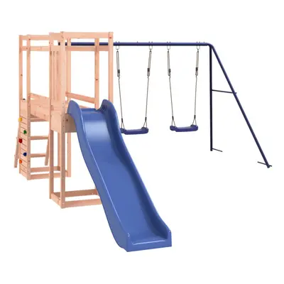 (Solid douglas wood) vidaXL Playhouse Climbing Frame with Slide Ladder Swings Kids Solid Wood Pi