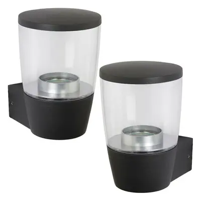 2 PACK IP44 Outdoor Wall Light Modern Cool White Round LED Candle Tea Light Lamp