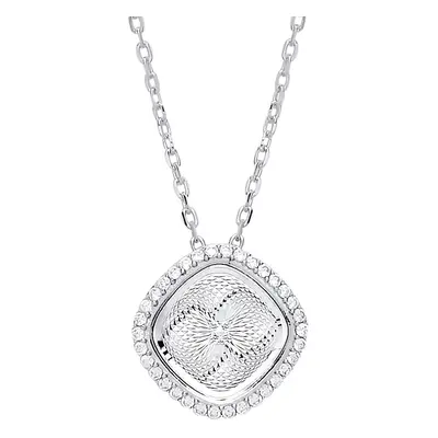 Jewelco London Ladies Sterling Silver Cubic Zirconia Diamond-cut Kaleidoscope GuillochÃ© Charm N