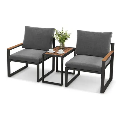 3Pcs Patio Furniture Set Aluminum Weatherproof Outdoor ConversationSet