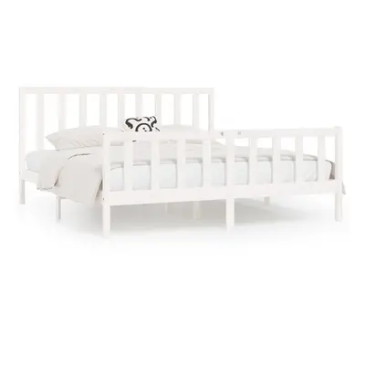 (white, x cm) vidaXL Solid Wood Bed Frame Home Wooden Bedstead Bed Base Multi Colours/Sizes