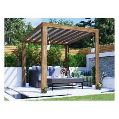 Dunster House Wooden Pergola with Roof 2.5m x 2.5m Canopy TerraCube